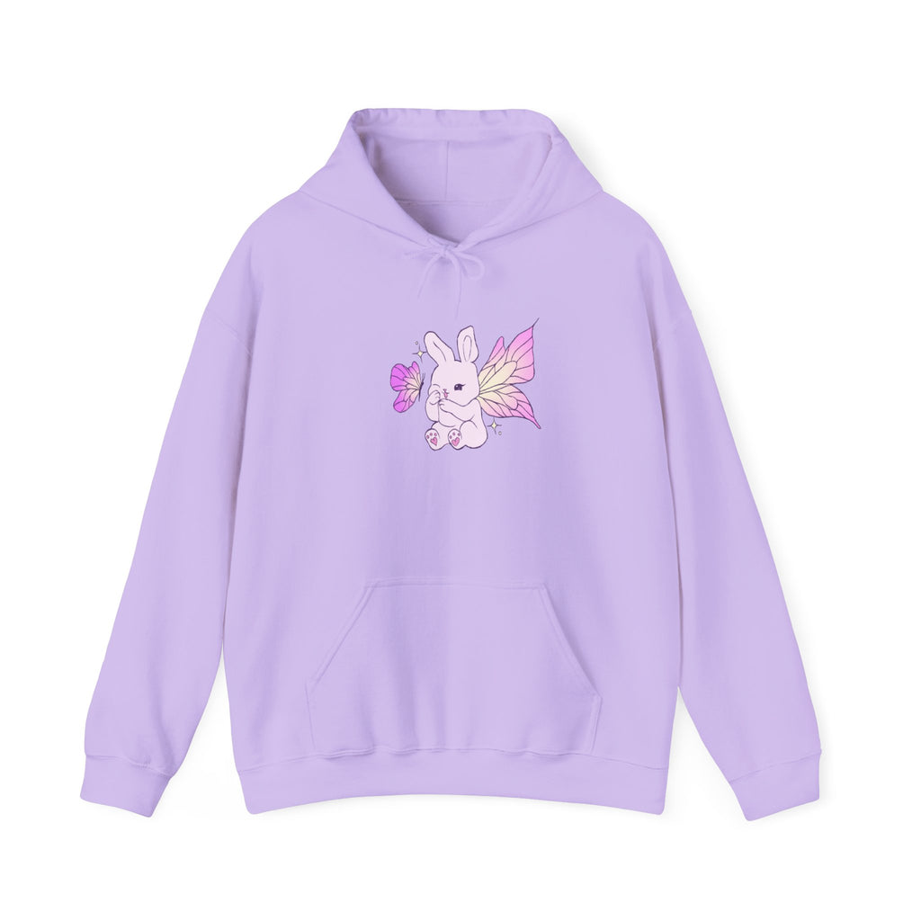 Pastel Fairy Bunny Hoodie | Cute Rabbit with Wings, Purple Flower