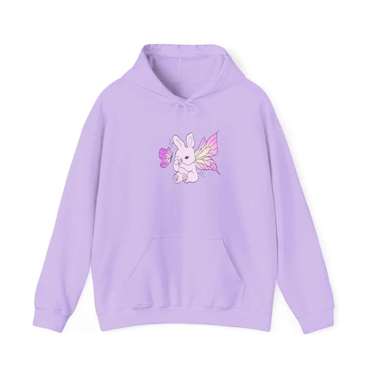 Pastel Fairy Bunny Hoodie | Cute Rabbit with Wings, Purple Flower