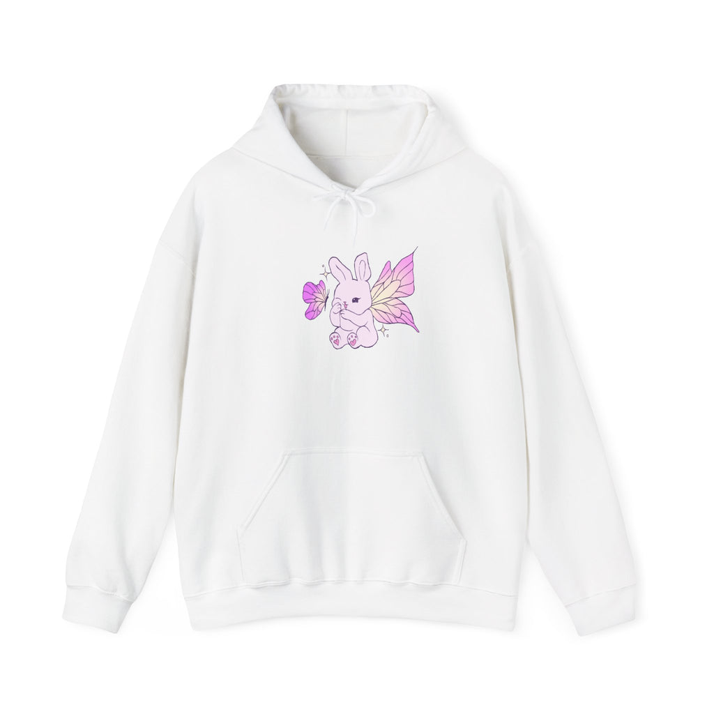Pastel Fairy Bunny Hoodie | Cute Rabbit with Wings, Purple Flower