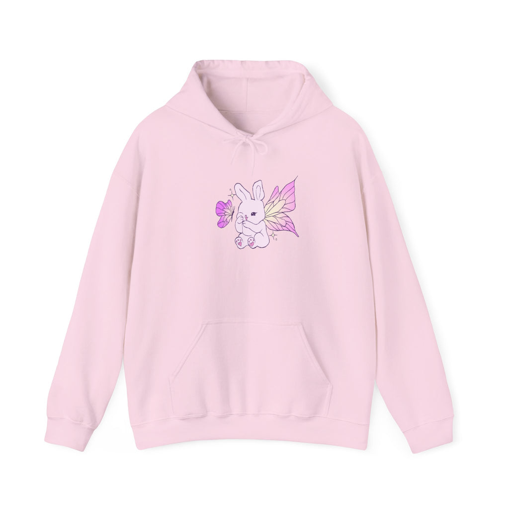Pastel Fairy Bunny Hoodie | Cute Rabbit with Wings, Purple Flower