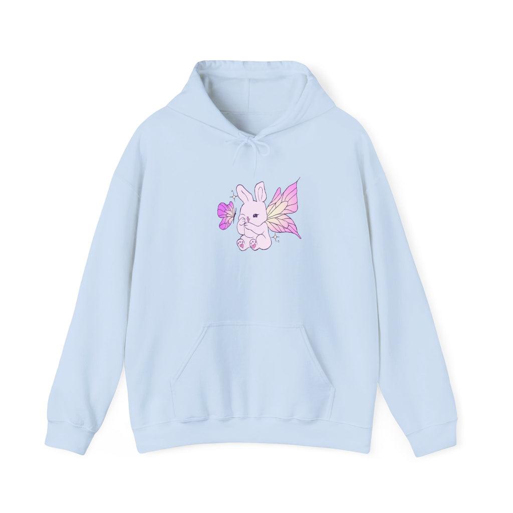 Pastel Fairy Bunny Hoodie | Cute Rabbit with Wings, Purple Flower